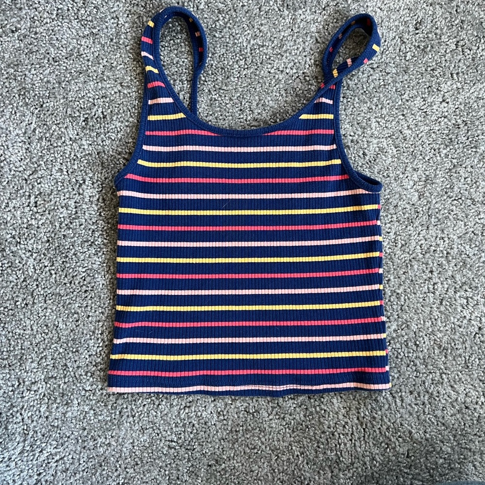 cute striped cropped tank from pacsun. stretchy material could fit xs-m